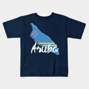 Aruba Map and Flag Kids T-Shirt